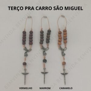 Kit 2 Terços Pra Carro São Miguel 8mm