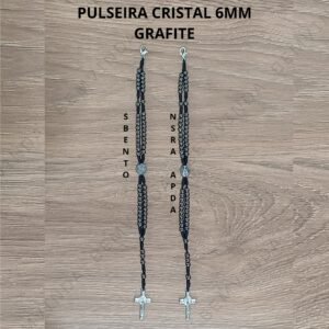 Pulseira Cristal 6mm grafite